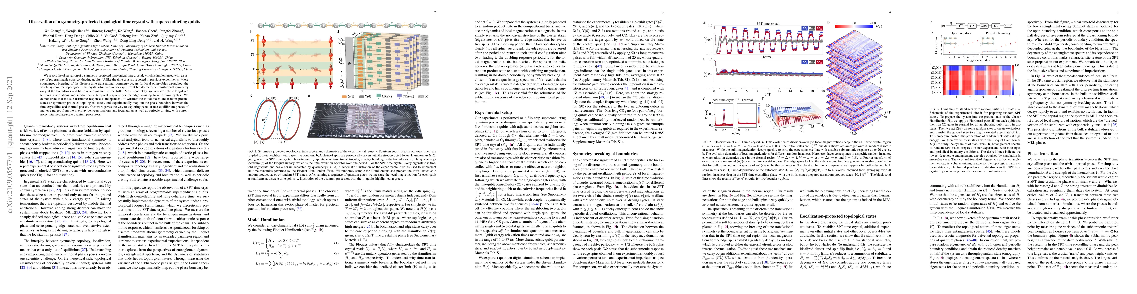 Thumbnail for Observation of a symmetry-protected topological time crystal with
  superconducting qubits