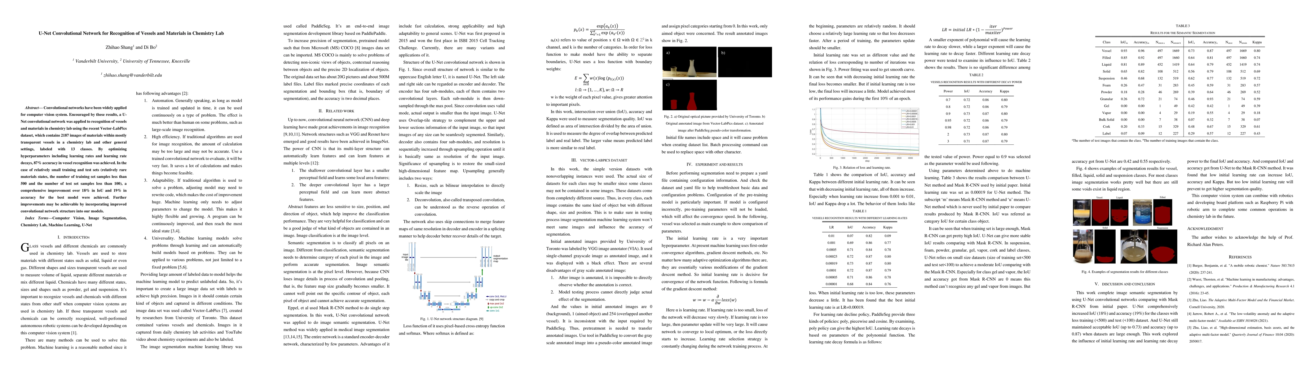 Thumbnail for U-Net Convolutional Network for Recognition of Vessels and Materials in
  Chemistry Lab