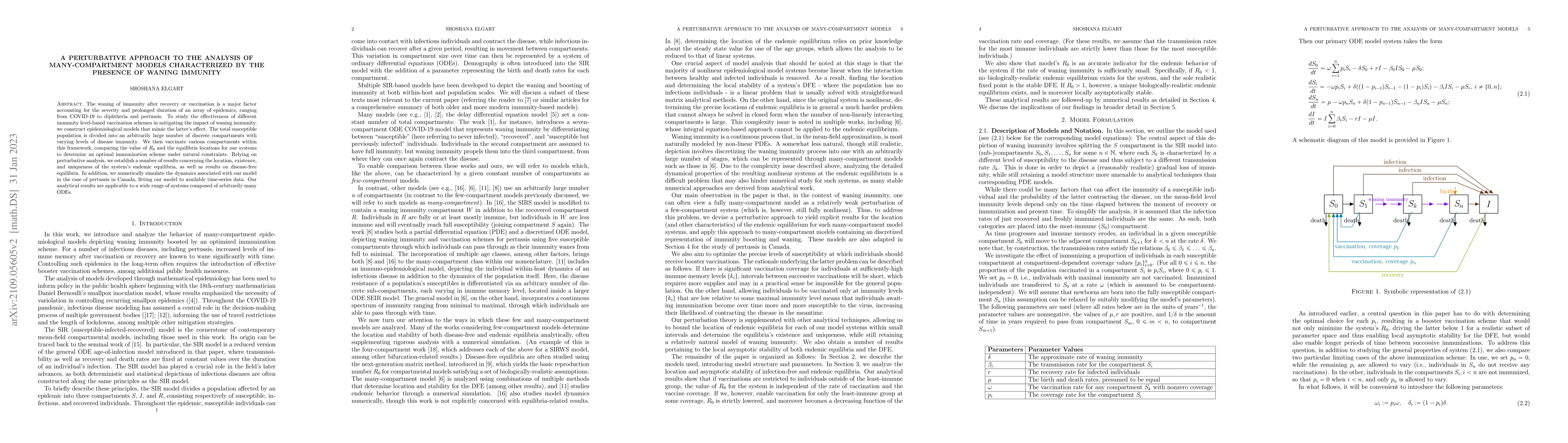 Thumbnail for A Perturbative Approach to the Analysis of Many-Compartment Models
  Characterized by the Presence of Waning Immunity