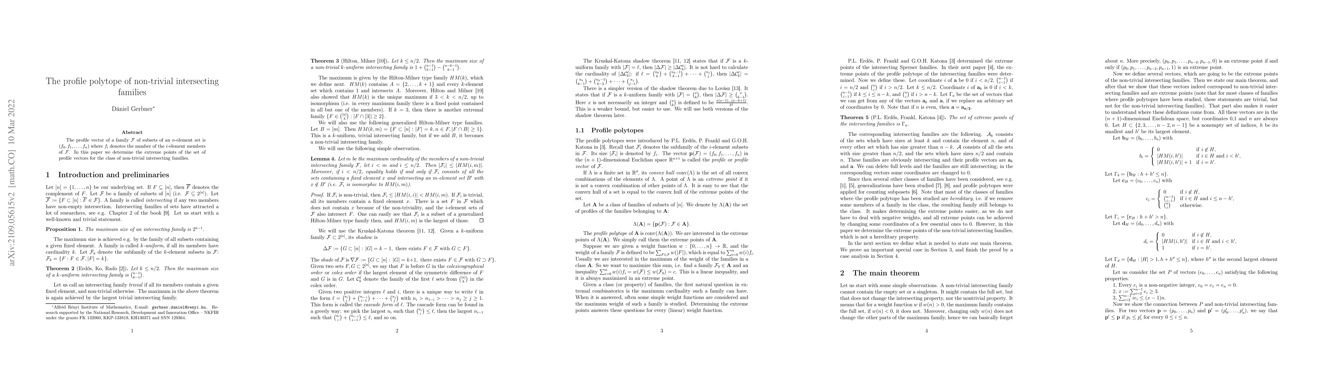 Thumbnail for The profile polytope of non-trivial intersecting families