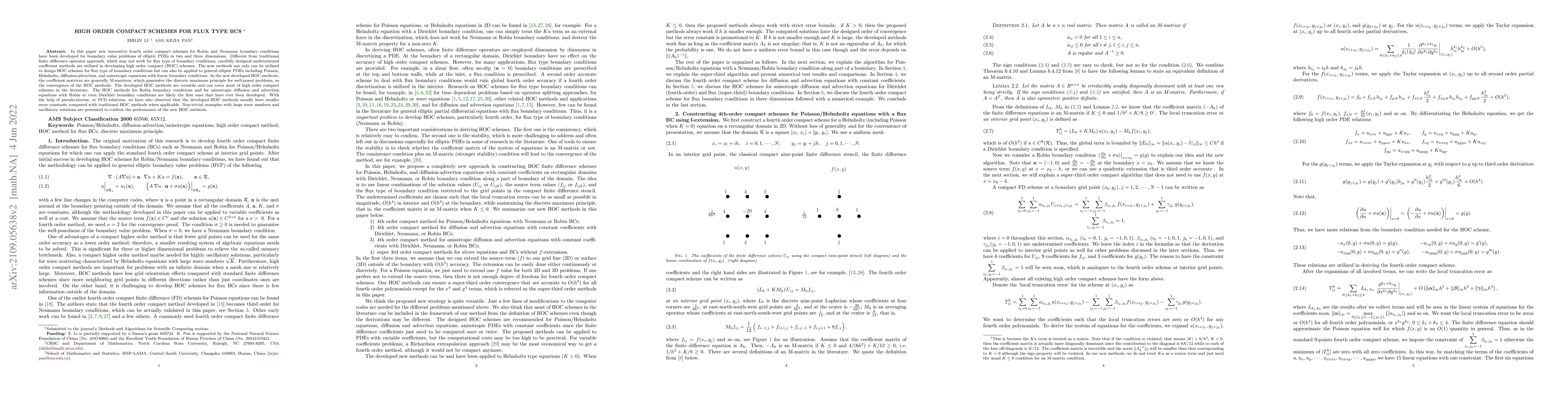 Thumbnail for High order compact schemes for flux type BCs