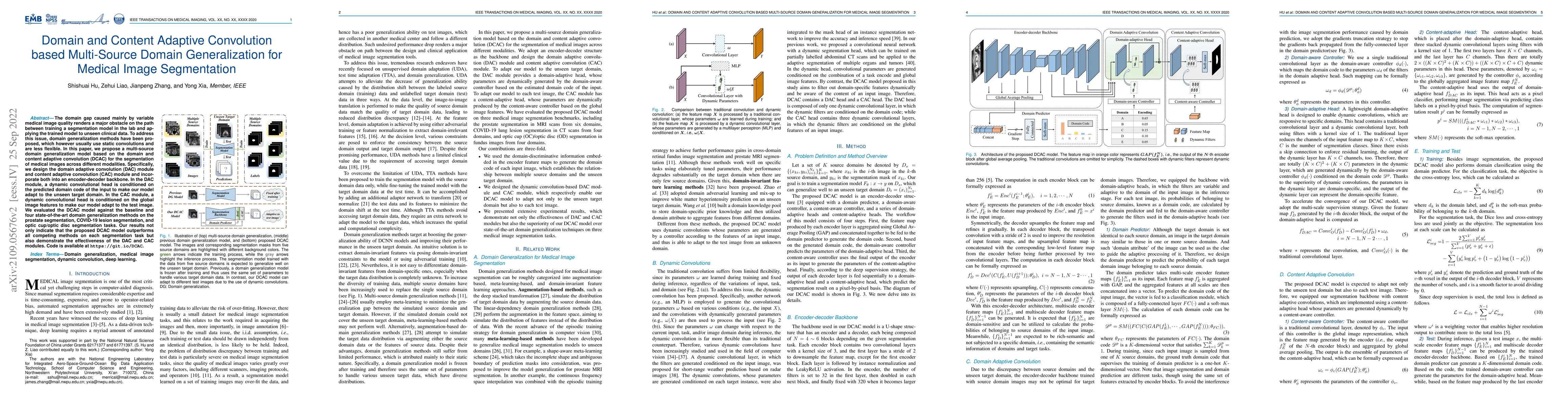 Thumbnail for Domain and Content Adaptive Convolution based Multi-Source Domain
  Generalization for Medical Image Segmentation