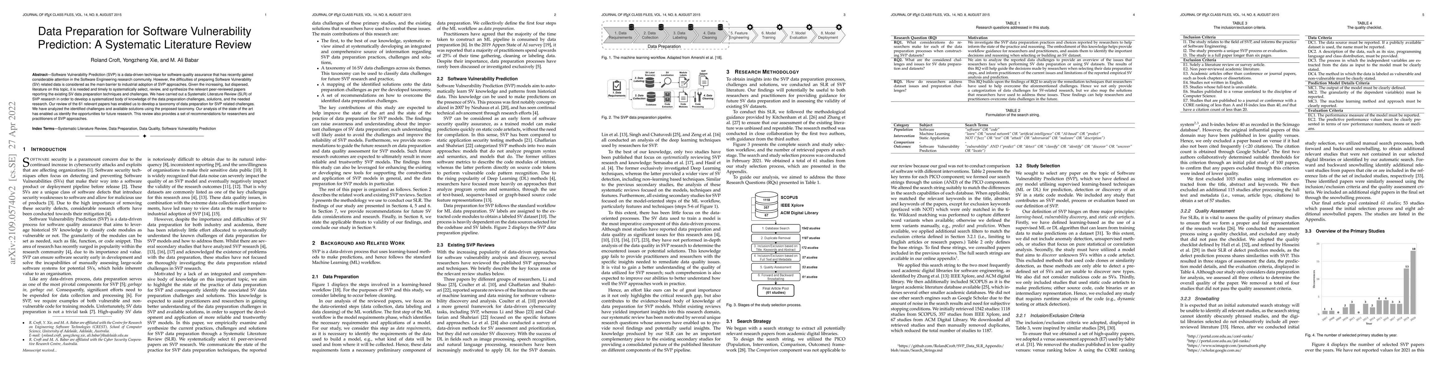 Thumbnail for Data Preparation for Software Vulnerability Prediction: A Systematic
  Literature Review