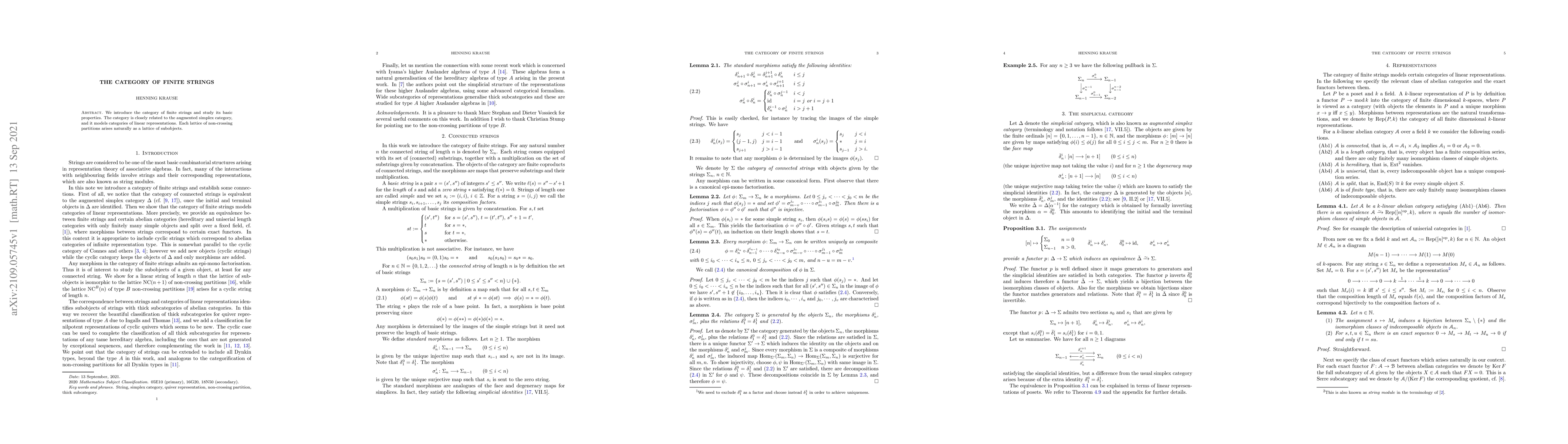 Thumbnail for The category of finite strings