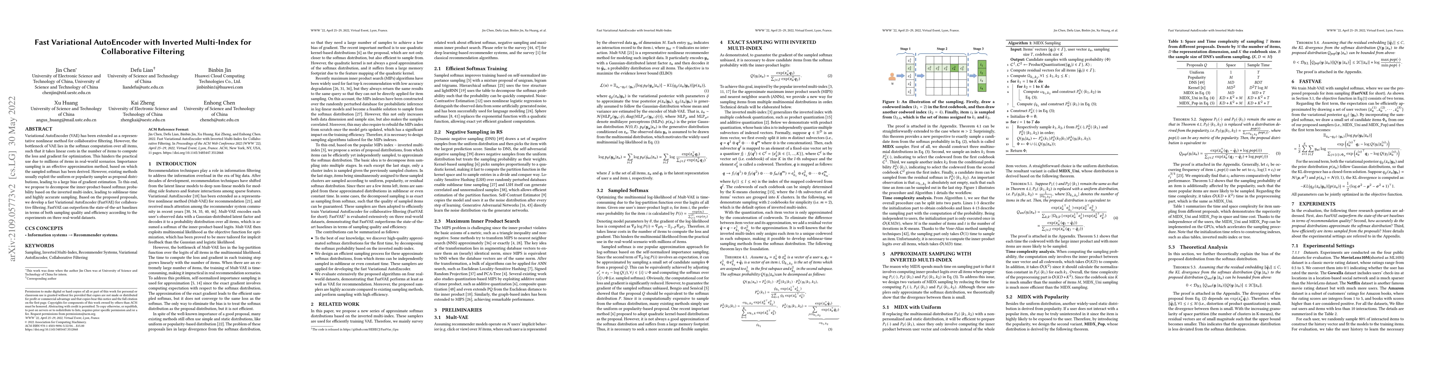 Thumbnail for Fast Variational AutoEncoder with Inverted Multi-Index for Collaborative
  Filtering
