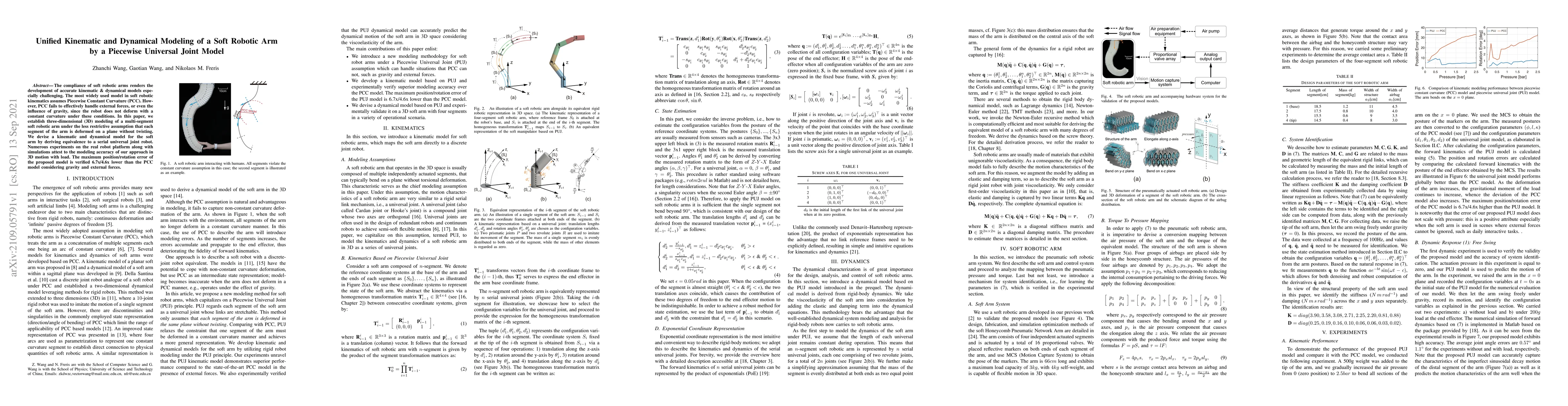 Thumbnail for Unified Kinematic and Dynamical Modeling of a Soft Robotic Arm by a
  Piecewise Universal Joint Model