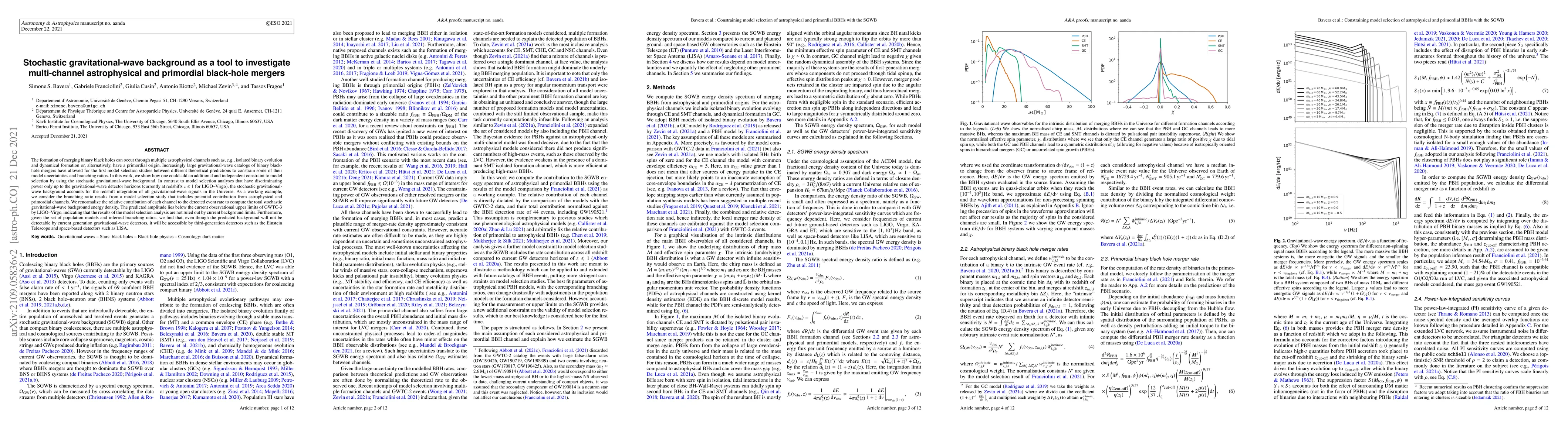 Thumbnail for Stochastic gravitational-wave background as a tool to investigate
  multi-channel astrophysical and primordial black-hole mergers