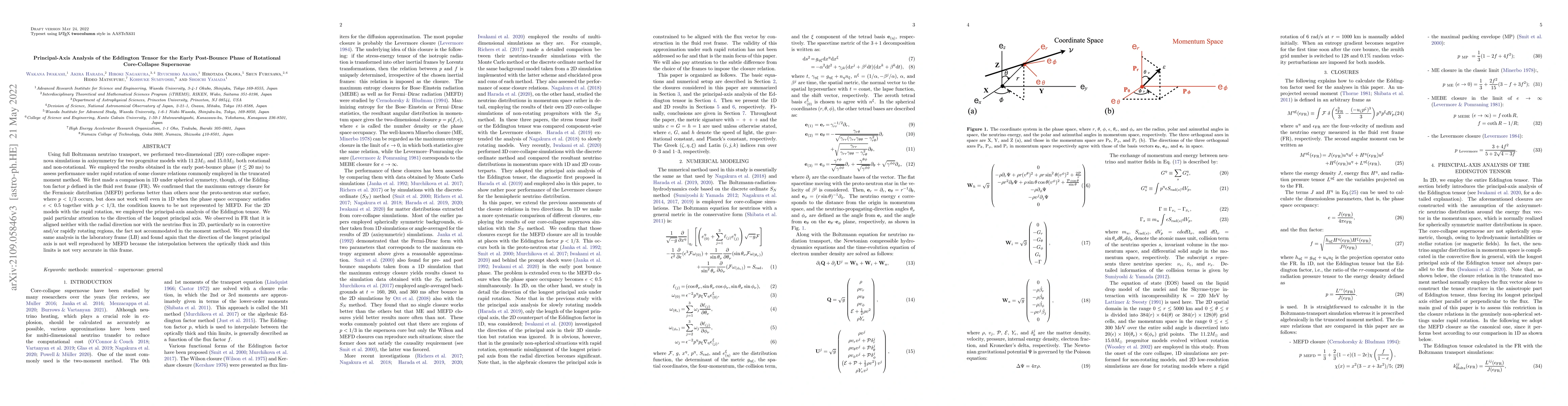 Thumbnail for Principal-Axis Analysis of the Eddington Tensor for the Early
  Post-Bounce Phase of Rotational Core-Collapse Supernovae