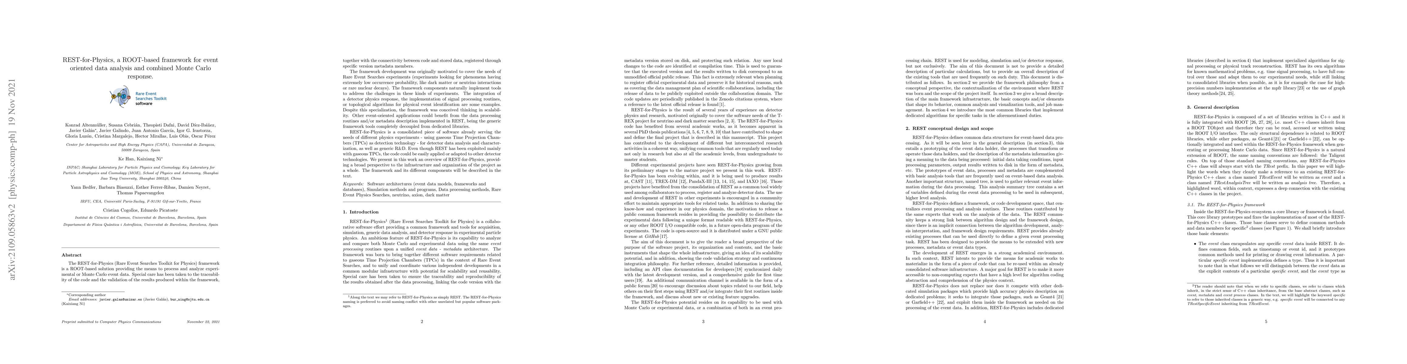 Thumbnail for REST-for-Physics, a ROOT-based framework for event oriented data
  analysis and combined Monte Carlo response