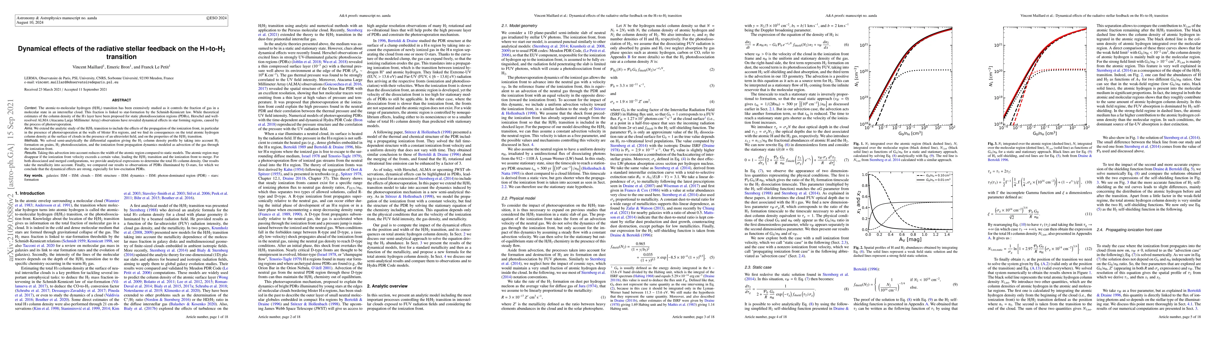 Thumbnail for Dynamical effects of the radiative stellar feedback on the H I-to-H2
  transition