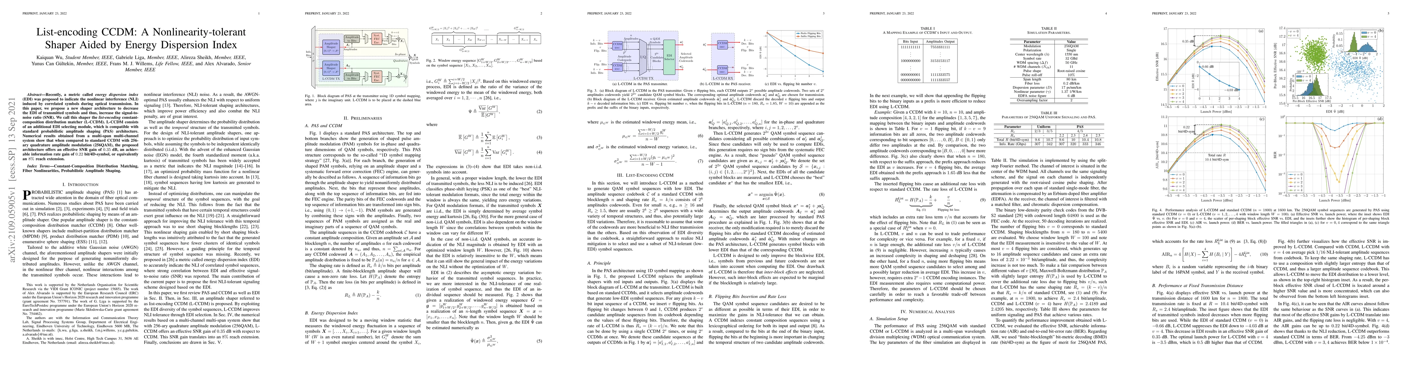 Thumbnail for List-encoding CCDM: A Nonlinearity-tolerant Shaper Aided by Energy
  Dispersion Index