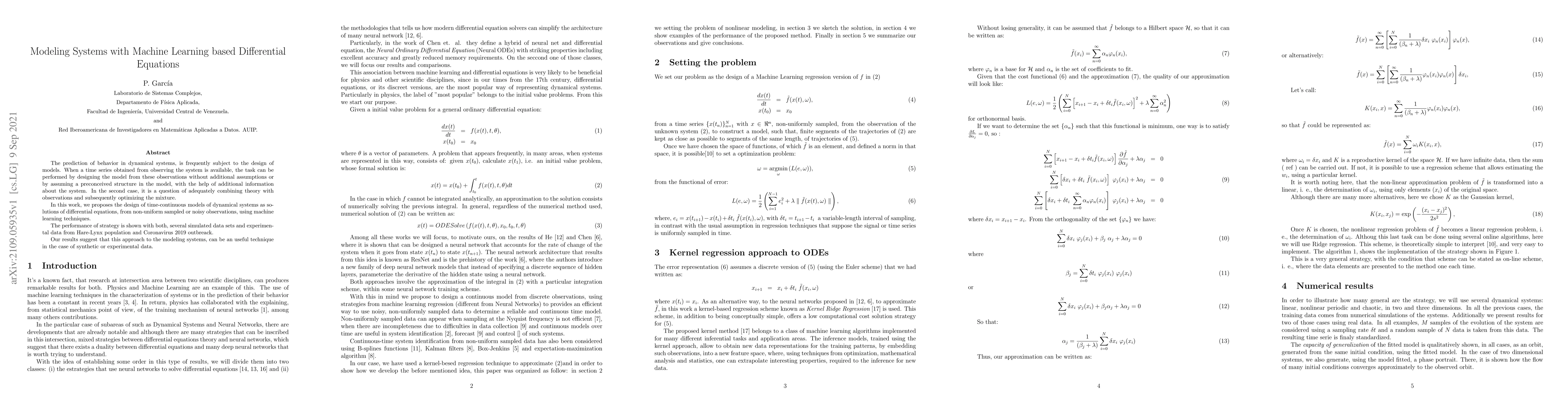 Thumbnail for Modeling Systems with Machine Learning based Differential Equations