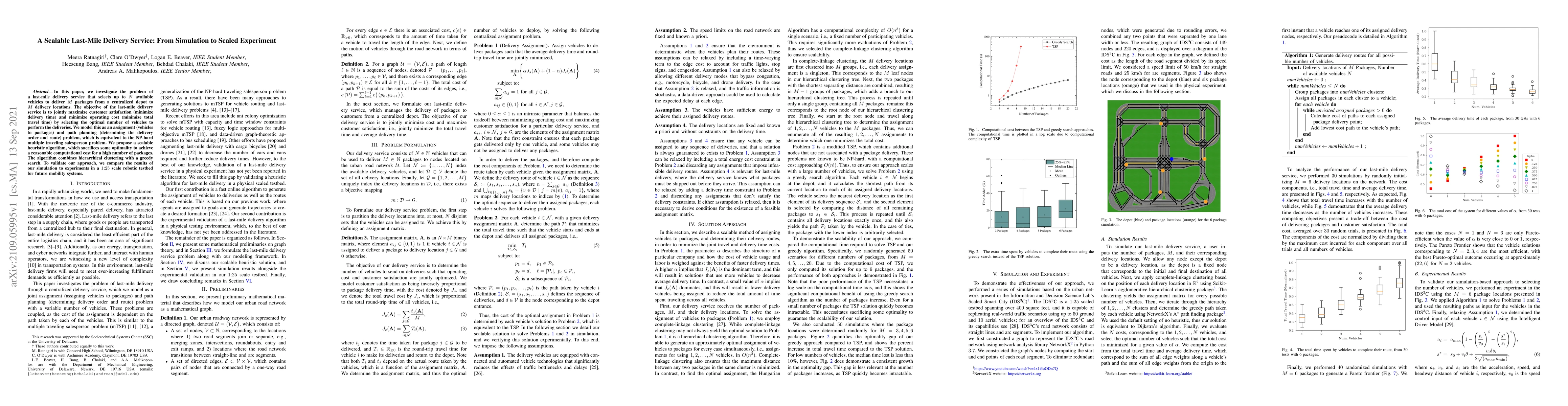 Thumbnail for A Scalable Last-Mile Delivery Service: From Simulation to Scaled
  Experiment