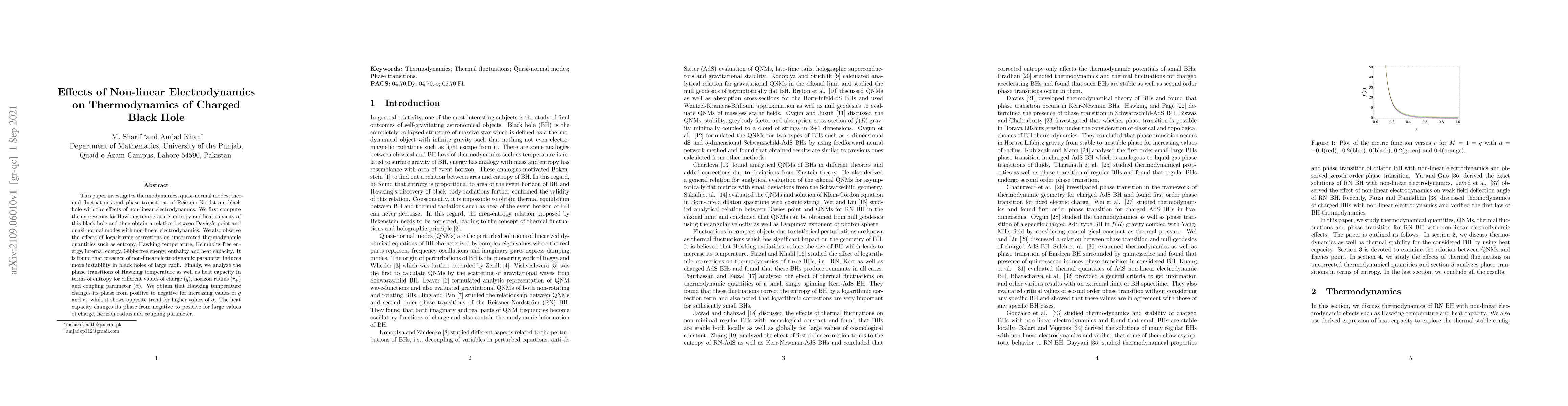 Thumbnail for Effects of Non-linear Electrodynamics on Thermodynamics of Charged Black
  Hole