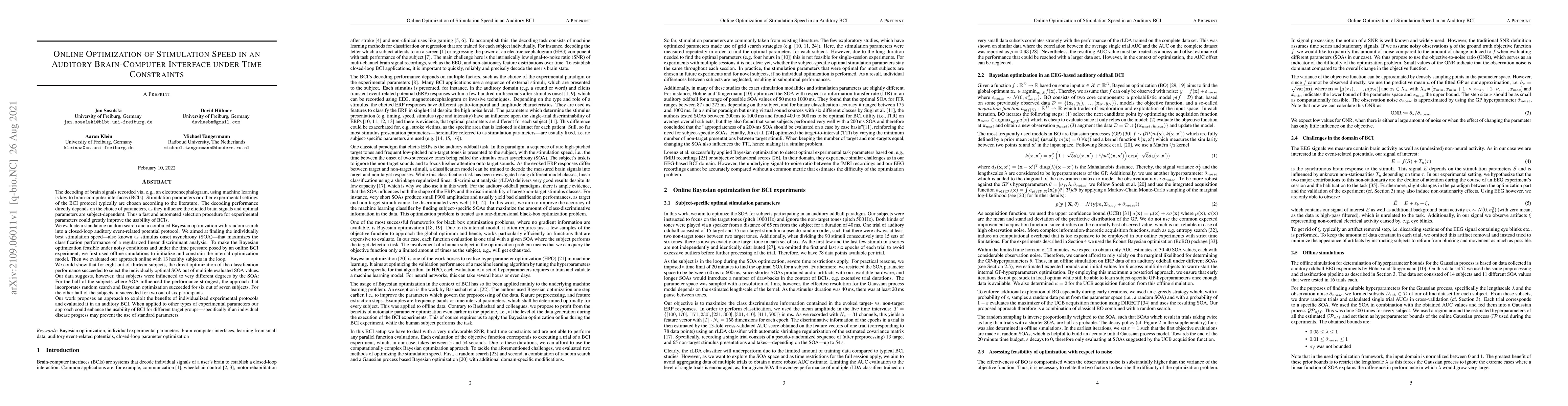 Thumbnail for Online Optimization of Stimulation Speed in an Auditory Brain-Computer
  Interface under Time Constraints
