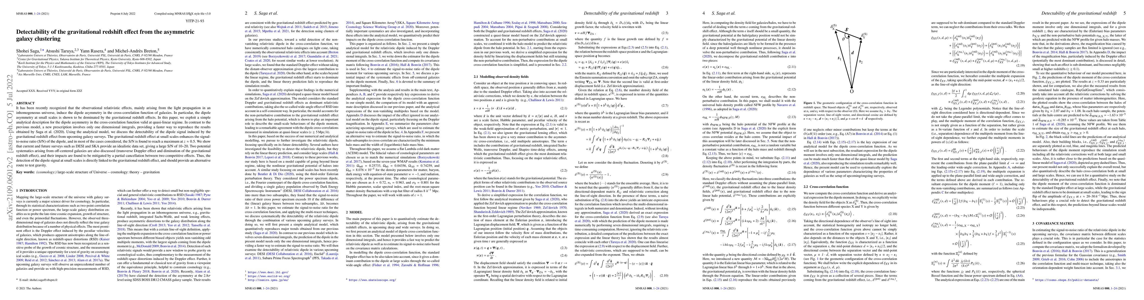 Thumbnail for Detectability of the gravitational redshift effect from the asymmetric
  galaxy clustering