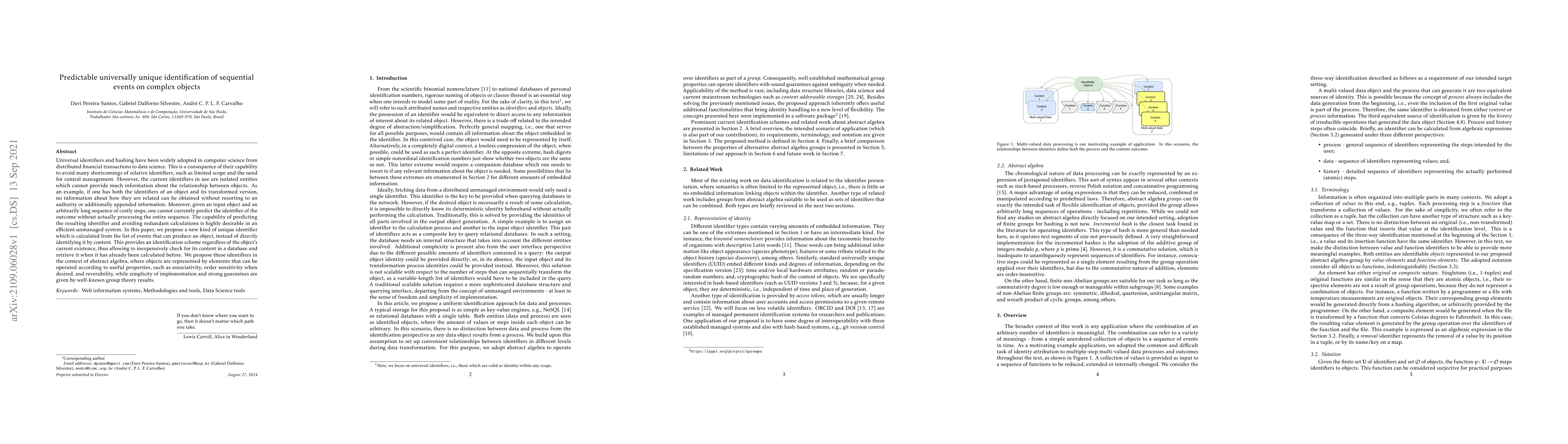 Thumbnail for Predictable universally unique identification of sequential events on
  complex objects