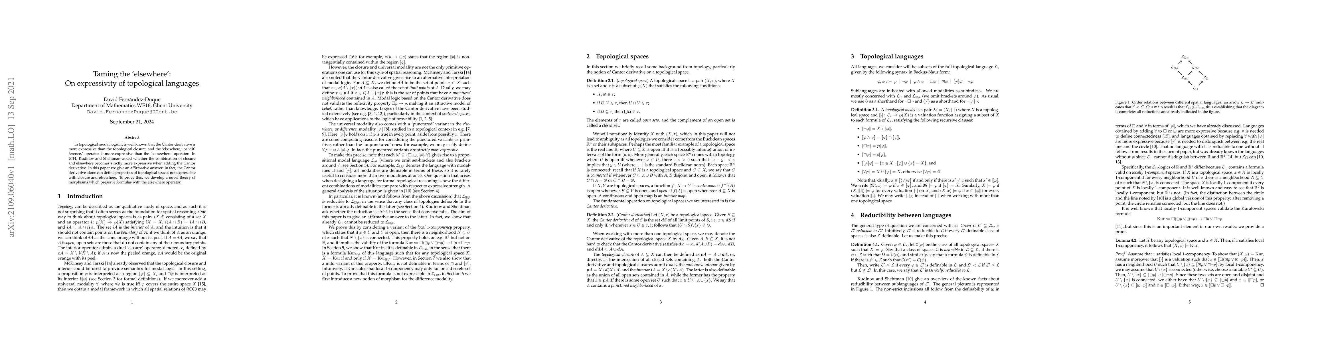 Thumbnail for Taming the `elsewhere': On expressivity of topological languages