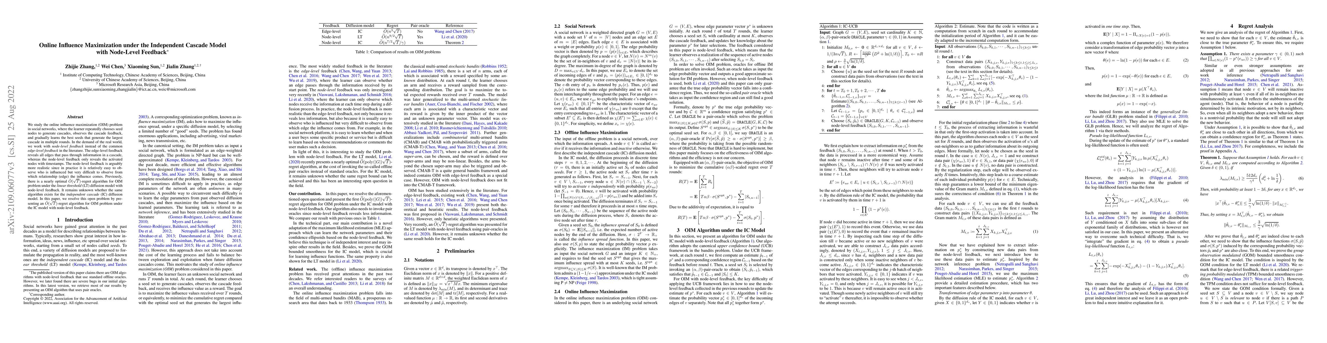 Thumbnail for Online Influence Maximization under the Independent Cascade Model with
  Node-Level Feedback