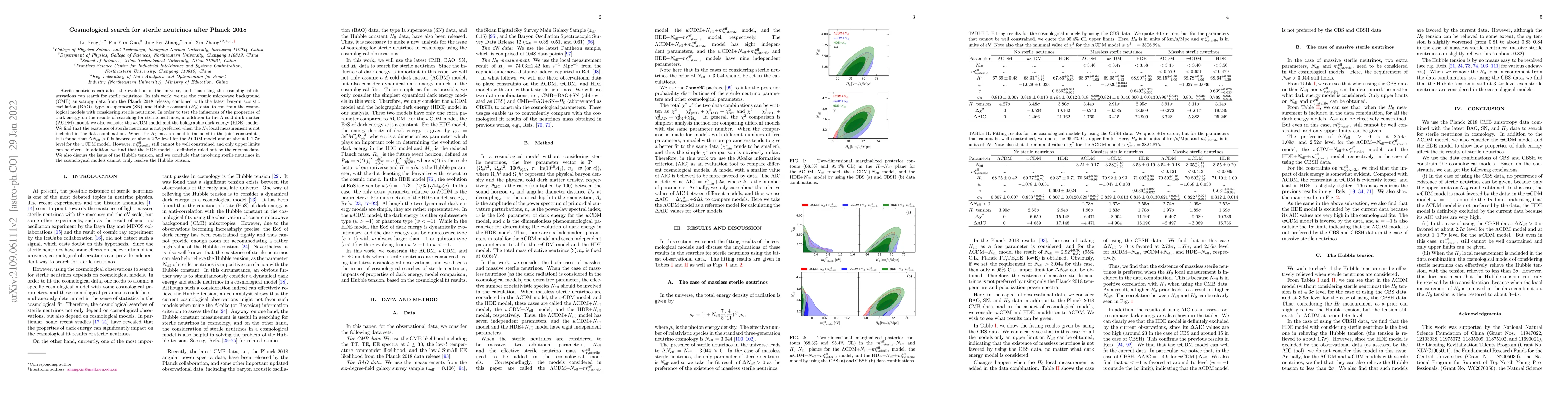 Thumbnail for Cosmological search for sterile neutrinos after Planck 2018