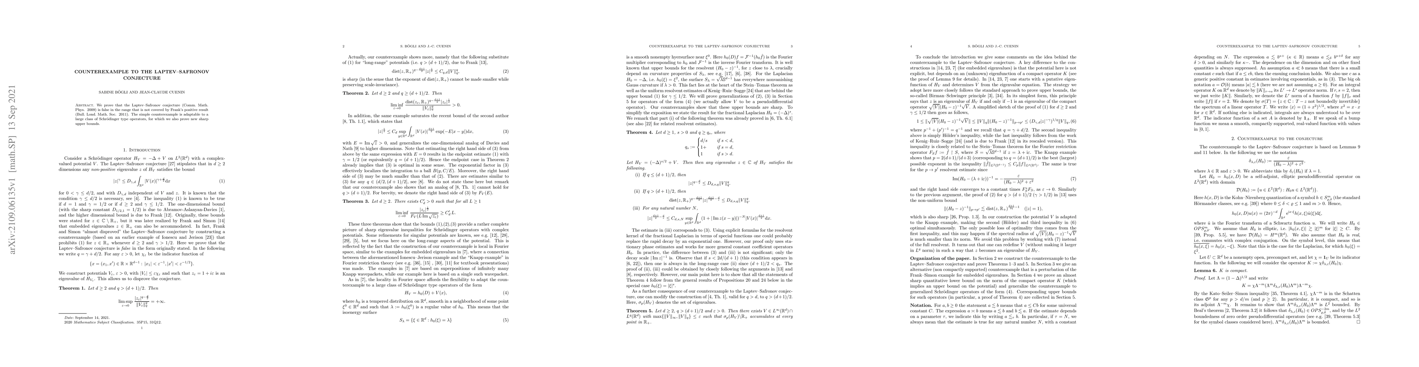 Thumbnail for Counterexample to the Laptev--Safronov conjecture
