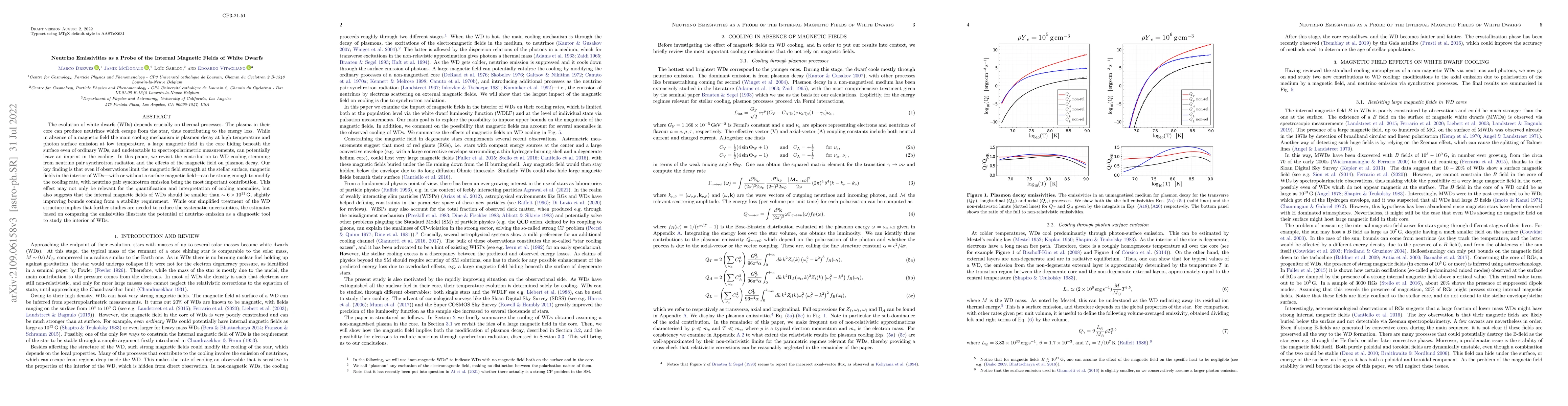 Thumbnail for Neutrino Emissivities as a Probe of the Internal Magnetic Fields of
  White Dwarfs