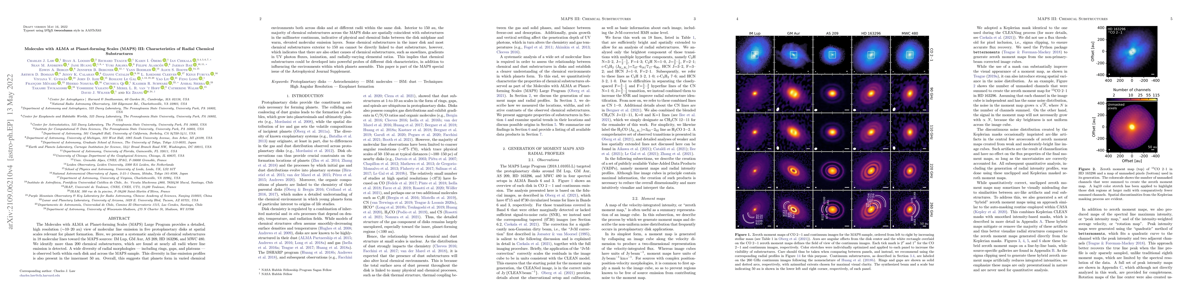Thumbnail for Molecules with ALMA at Planet-forming Scales (MAPS) III: Characteristics
  of Radial Chemical Substructures