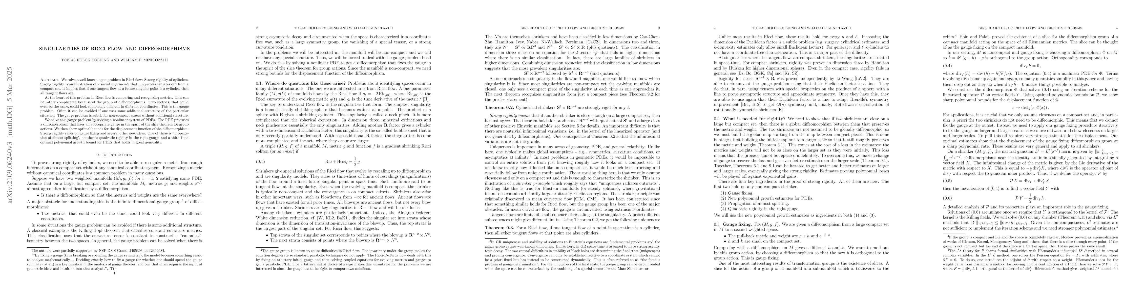 Thumbnail for Singularities of Ricci flow and diffeomorphisms