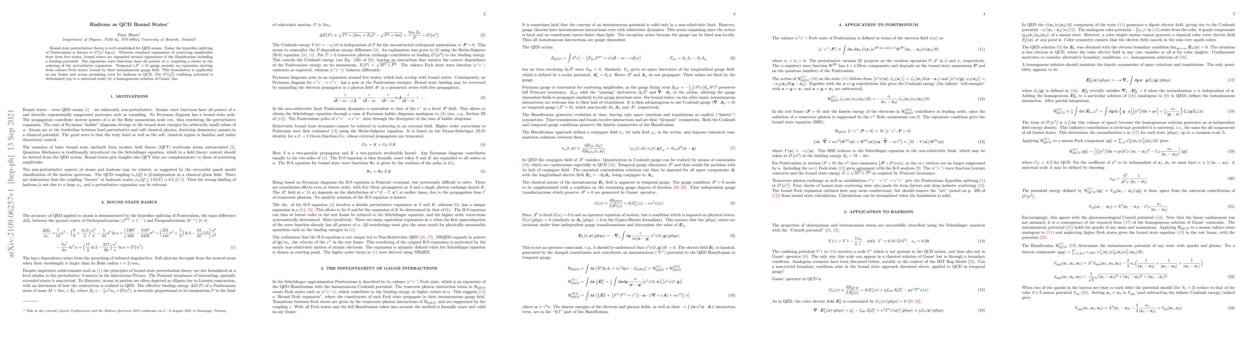 Thumbnail for Hadrons as QCD Bound States