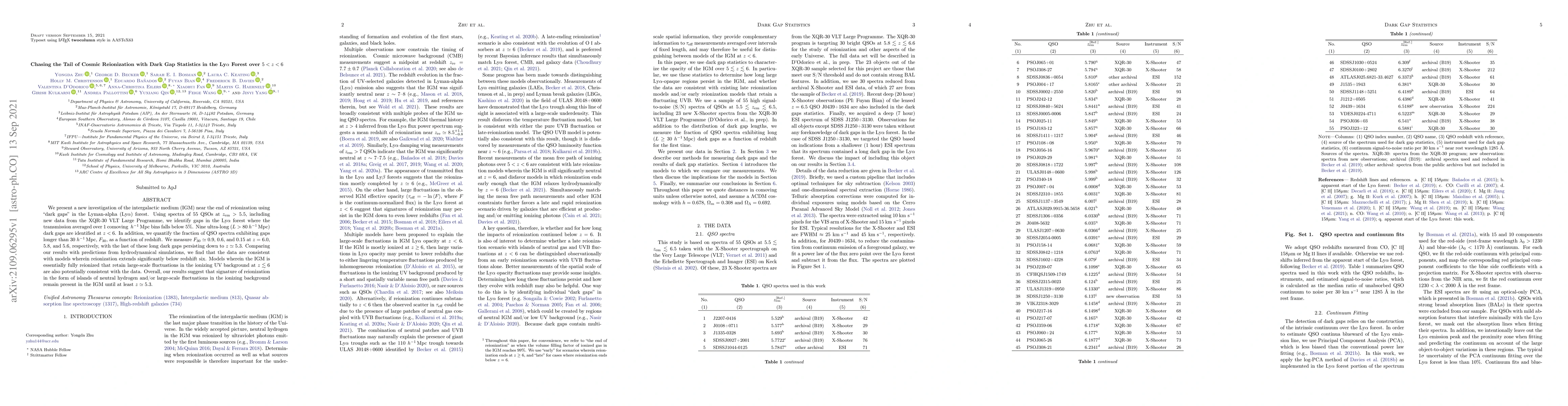 Thumbnail for Chasing the Tail of Cosmic Reionization with Dark Gap Statistics in the
  Ly$\alpha$ Forest over $5 < z < 6$
