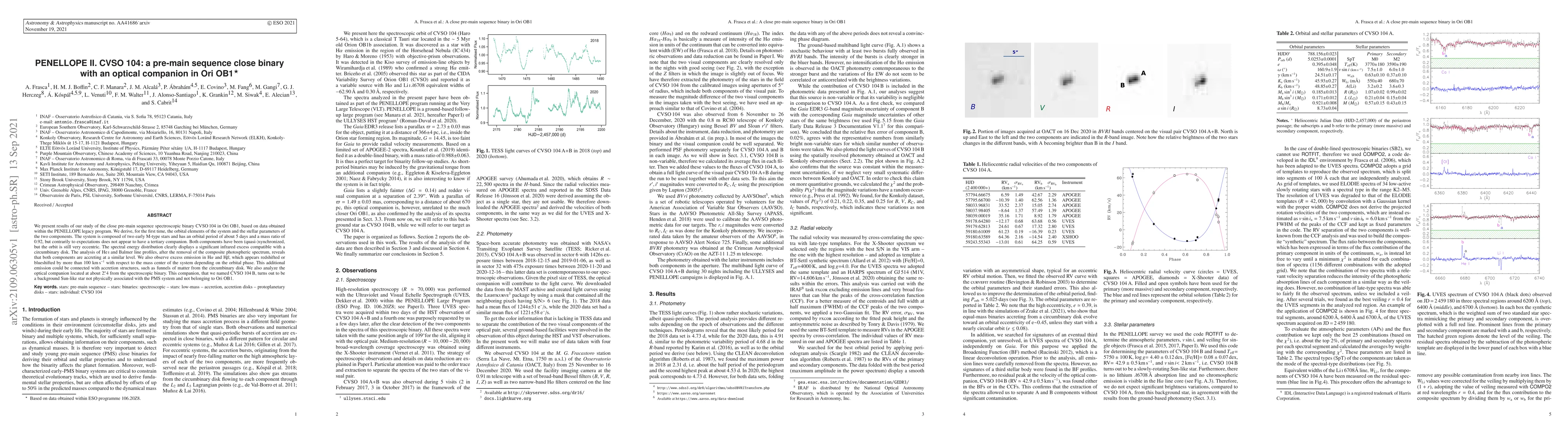 Thumbnail for PENELLOPE II. CVSO 104: a pre-main sequence close binary with an optical
  companion in Ori OB1