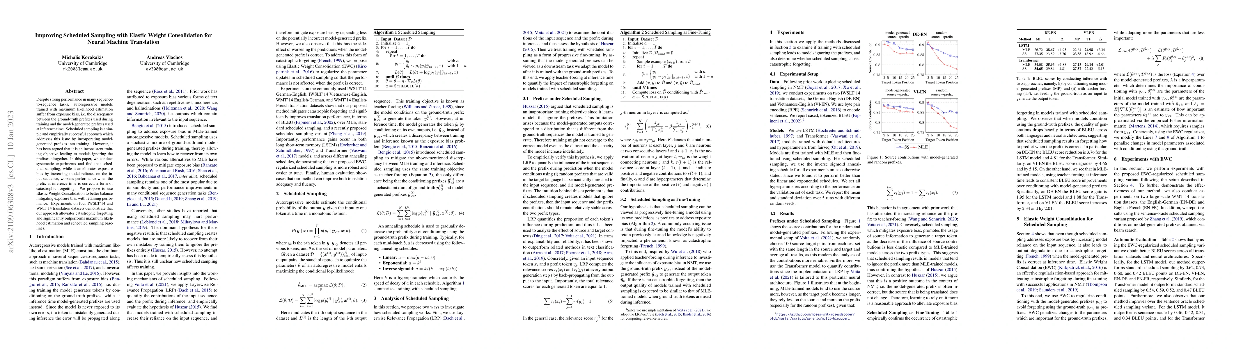 Thumbnail for Improving Scheduled Sampling with Elastic Weight Consolidation for
  Neural Machine Translation