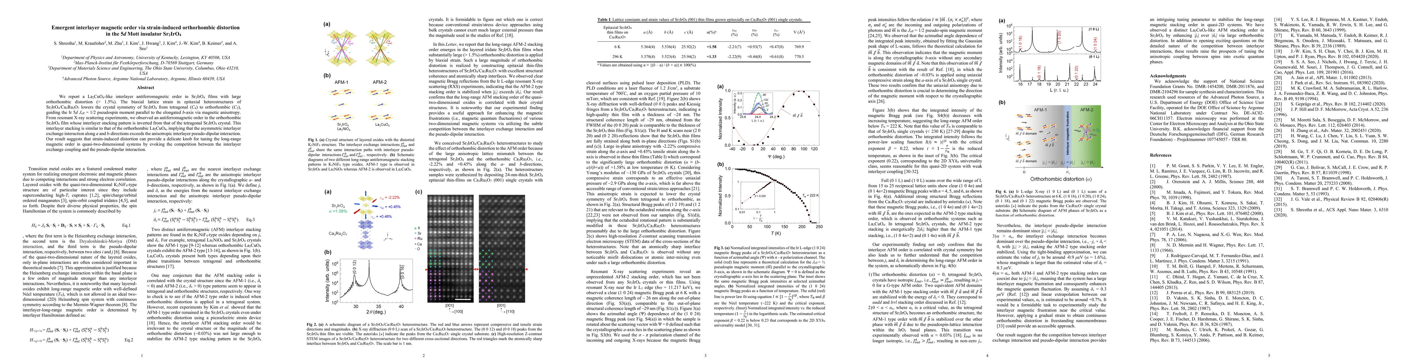 Thumbnail for Emergent interlayer magnetic order via strain-induced orthorhombic
  distortion in the 5d Mott insulator Sr2IrO4
