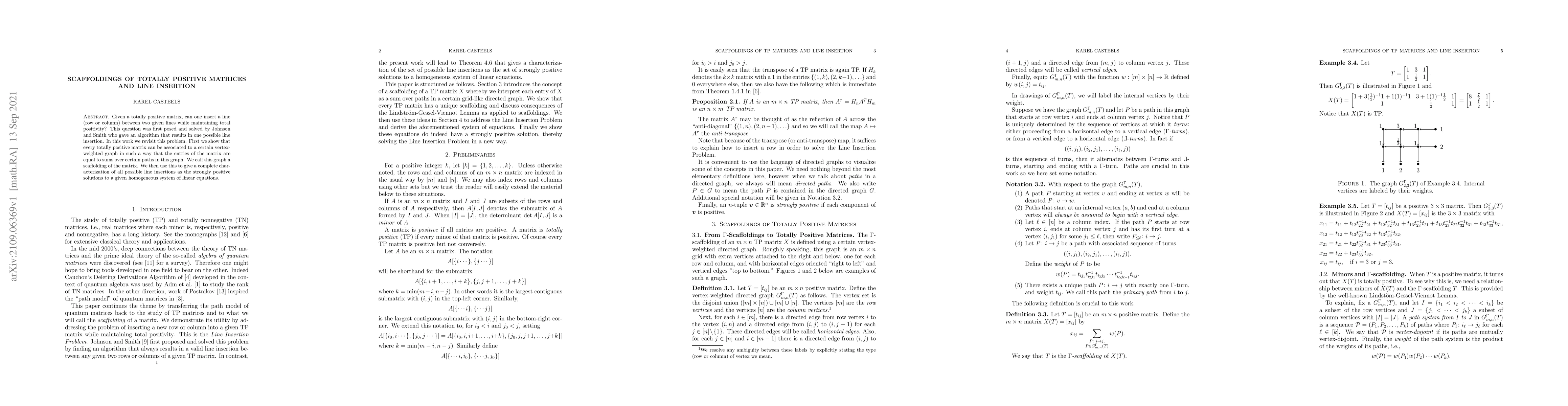 Thumbnail for Scaffoldings of Totally Positive Matrices and Line Insertion