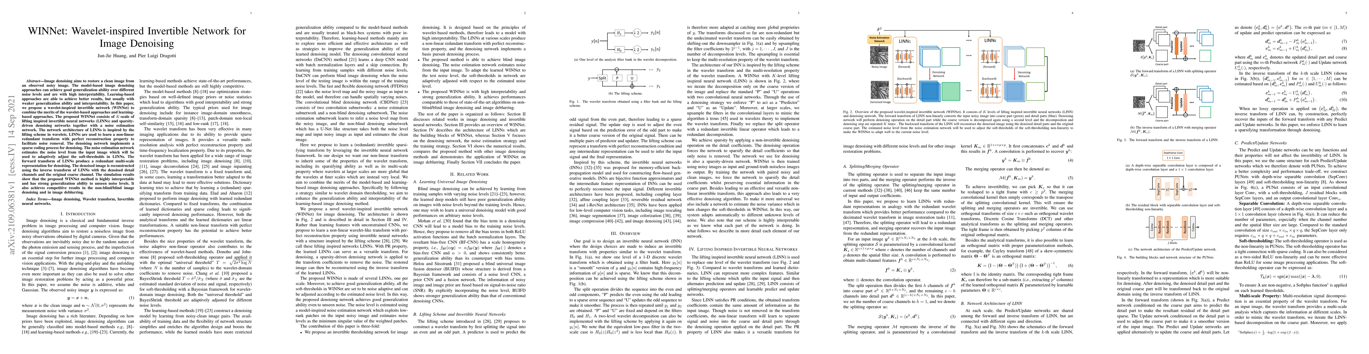 Thumbnail for WINNet: Wavelet-inspired Invertible Network for Image Denoising