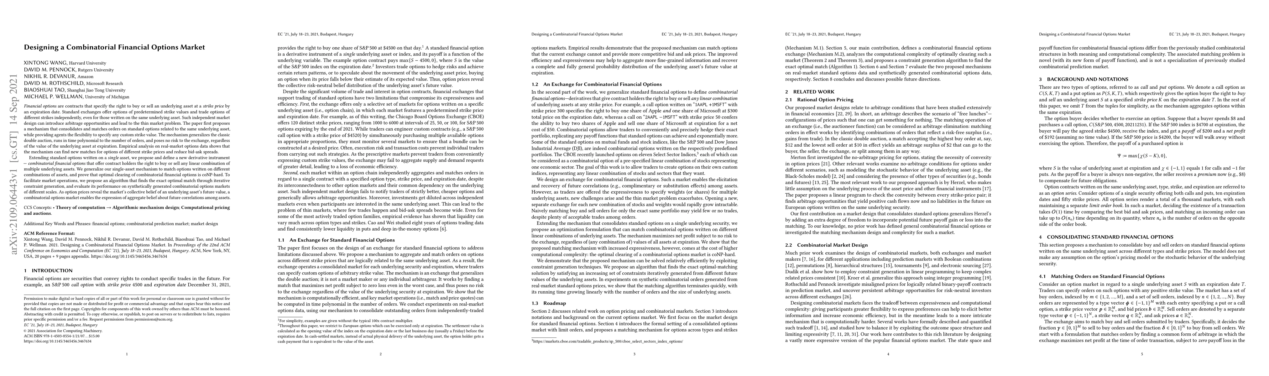 Thumbnail for Designing a Combinatorial Financial Options Market