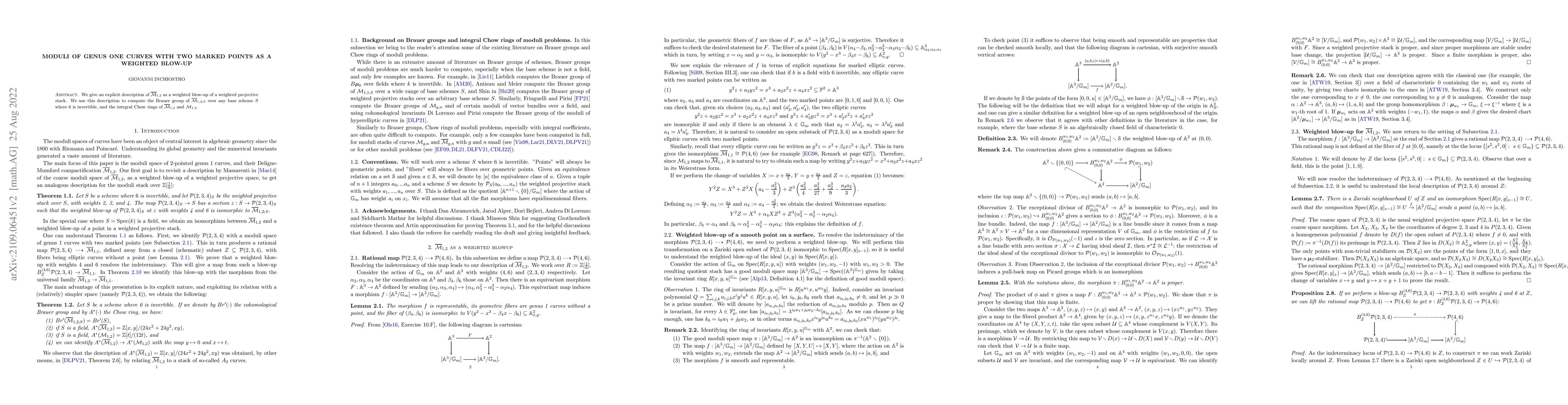 Thumbnail for Moduli of genus one curves with two marked points as a weighted blow-up