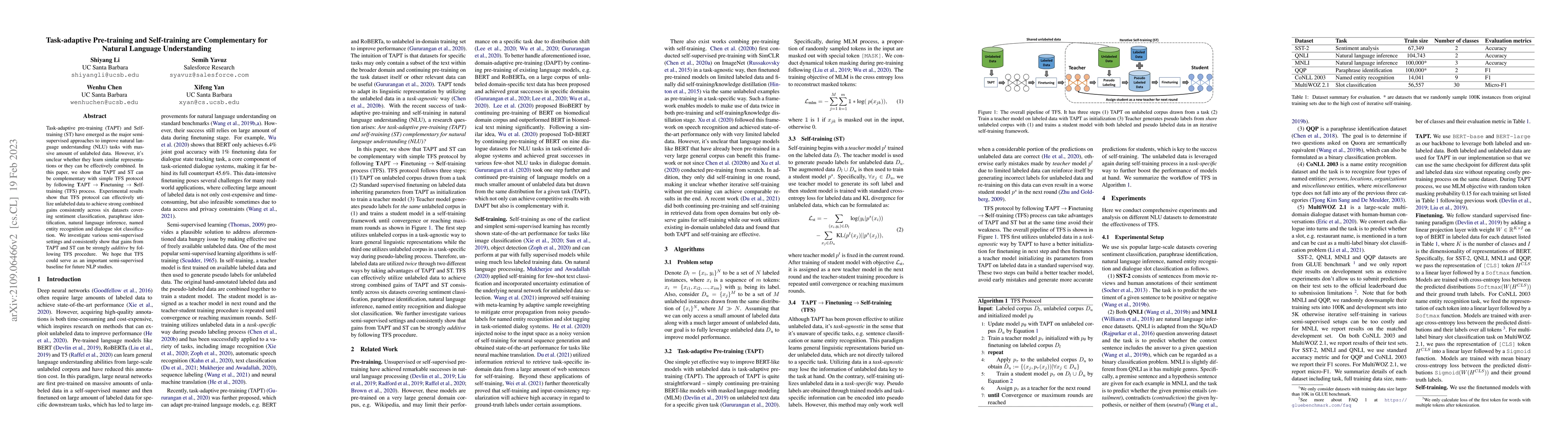 Thumbnail for Task-adaptive Pre-training and Self-training are Complementary for
  Natural Language Understanding