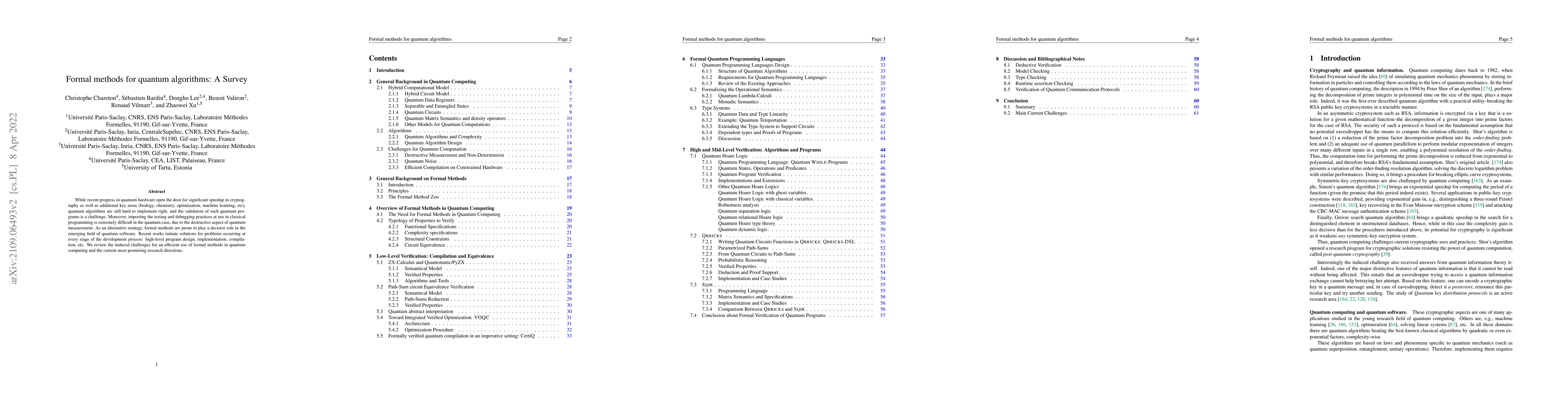 Thumbnail for Formal Methods for Quantum Programs: A Survey