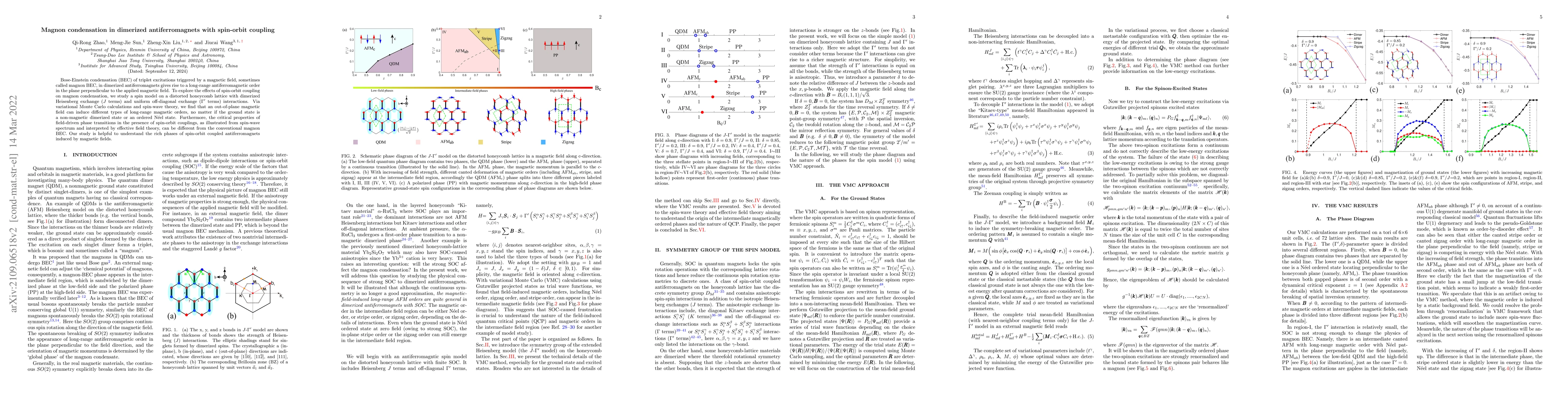 Thumbnail for Magnon Condensation in Dimerized Antiferromagnets with Spin-Orbit
  Coupling
