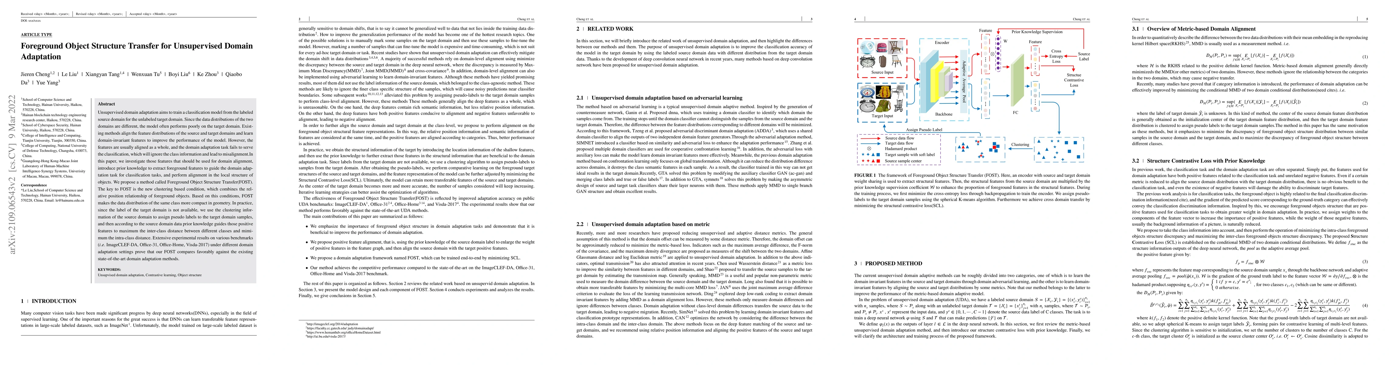 Thumbnail for Foreground Object Structure Transfer for Unsupervised Domain Adaptation