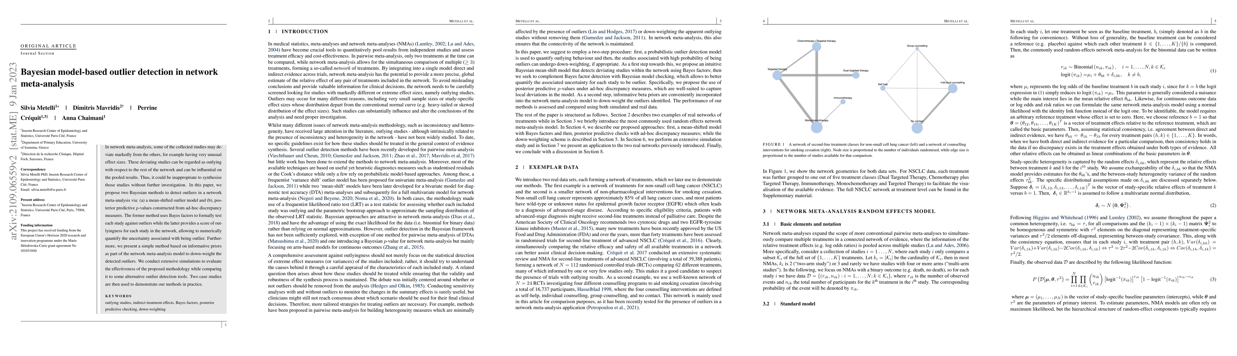 Thumbnail for Bayesian model-based outlier detection in network meta-analysis