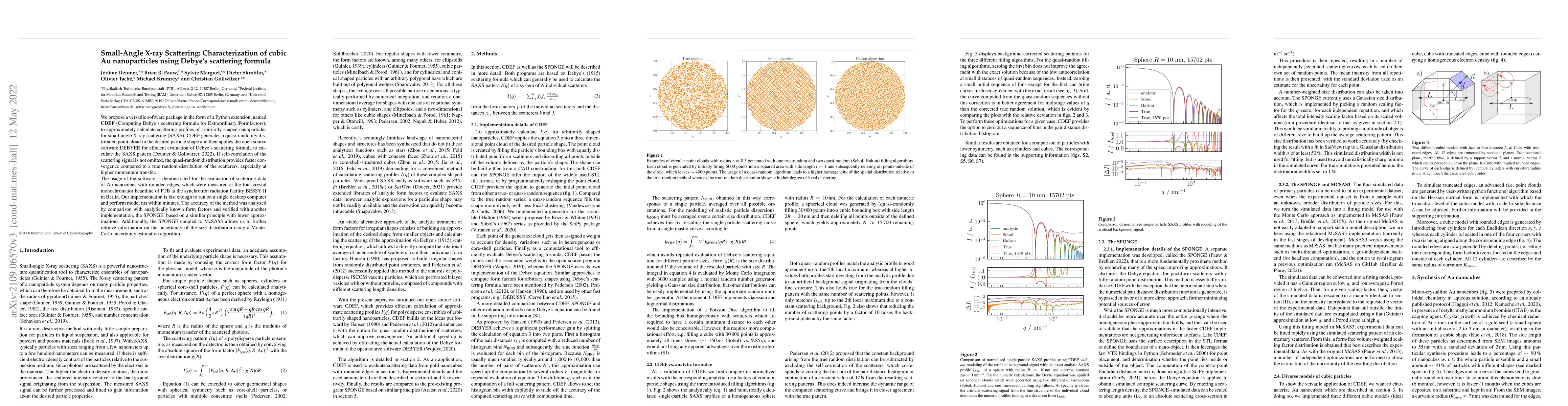 Thumbnail for Small-Angle X-ray Scattering: Characterization of cubic Au nanoparticles
  using Debye's scattering formula