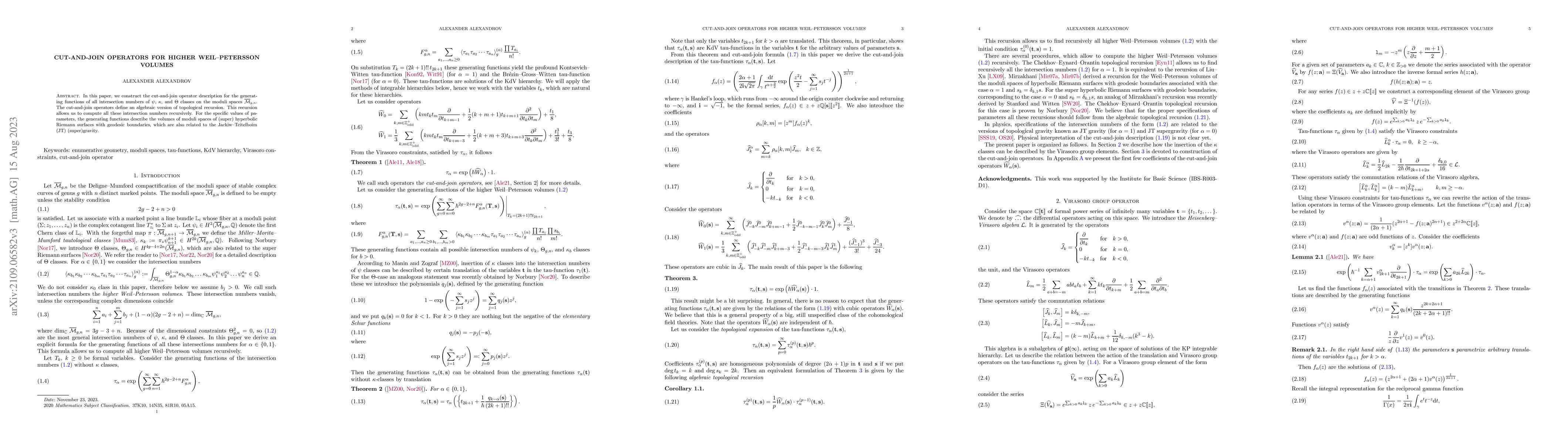 Thumbnail for Cut-and-join operators for higher Weil-Petersson volumes