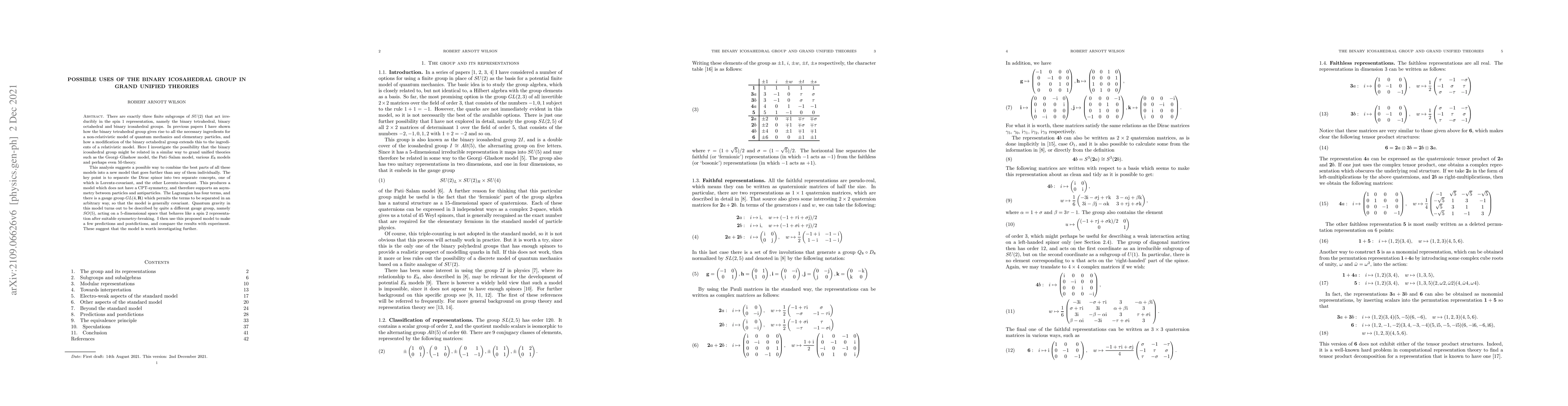 Thumbnail for Possible uses of the binary icosahedral group in grand unified theories