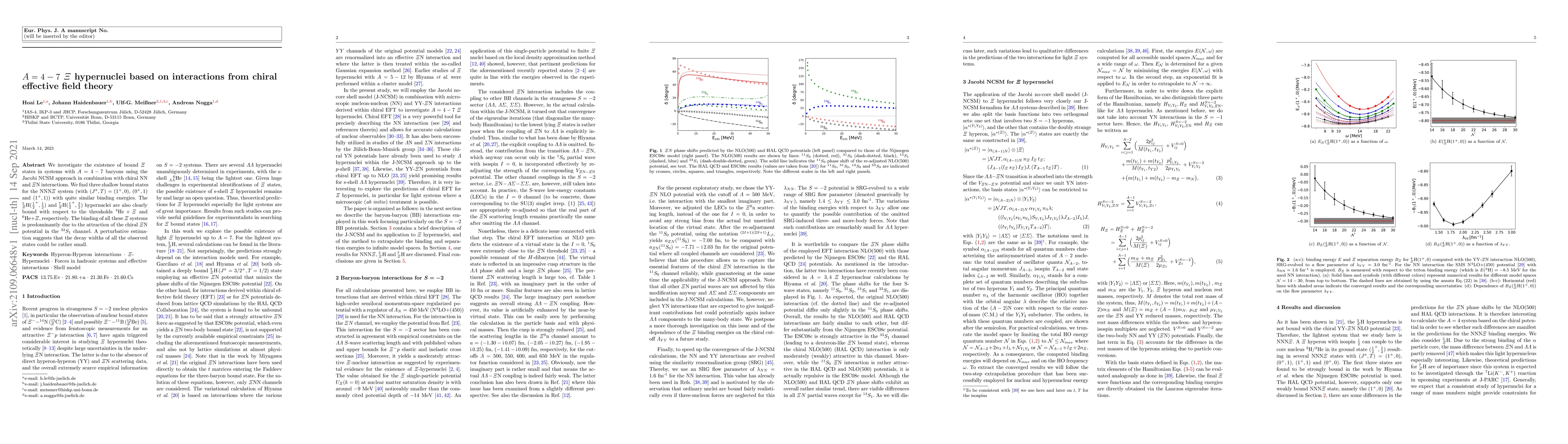 Thumbnail for $A=4-7$ $\Xi$ hypernuclei based on interactions from chiral effective
  field theory