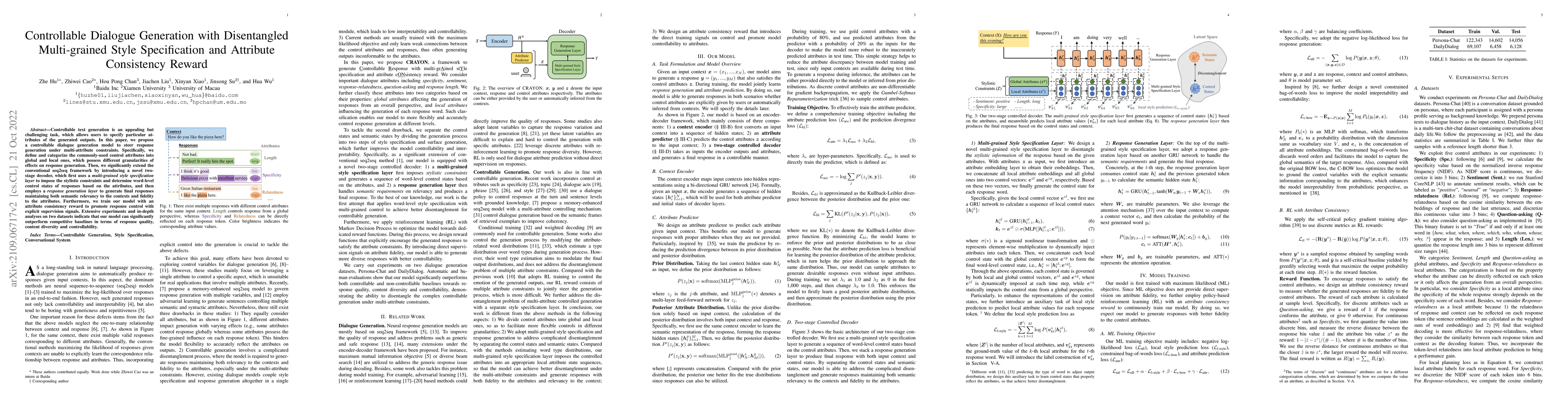 Thumbnail for Controllable Dialogue Generation with Disentangled Multi-grained Style
  Specification and Attribute Consistency Reward
