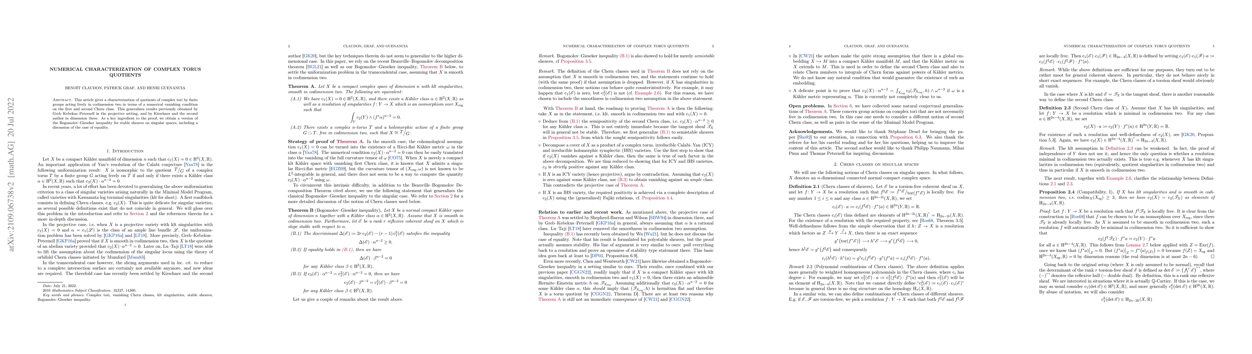 Thumbnail for Numerical characterization of complex torus quotients