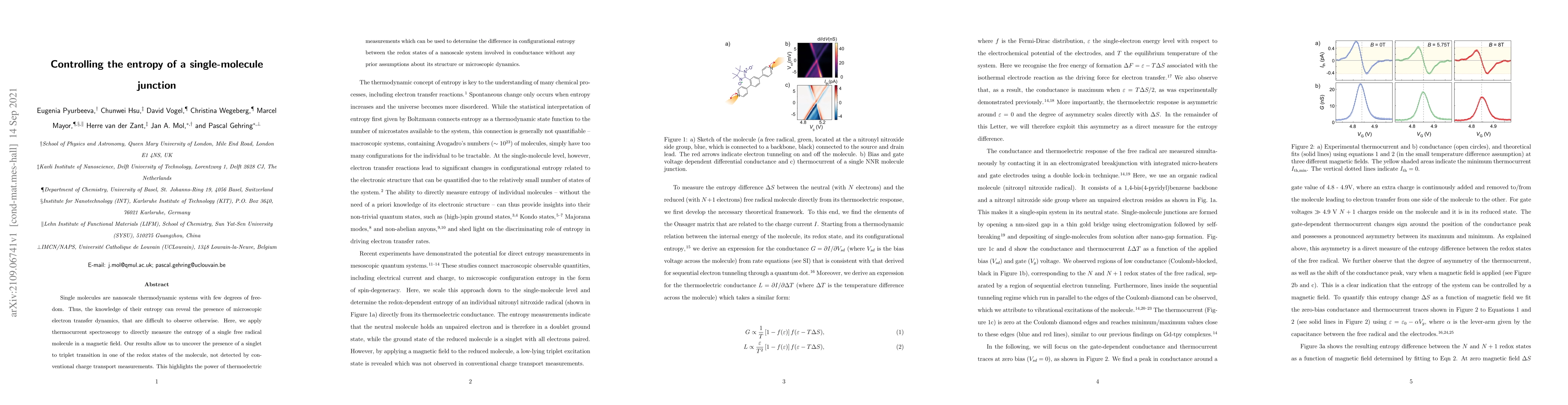 Thumbnail for Controlling the entropy of a single-molecule junction