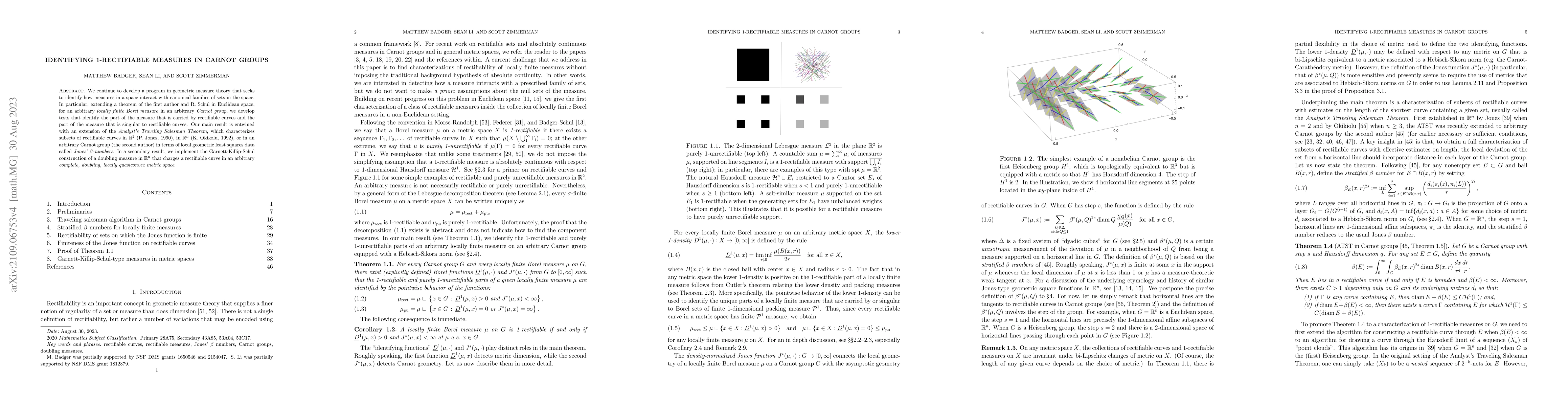 Thumbnail for Identifying 1-rectifiable measures in Carnot groups
